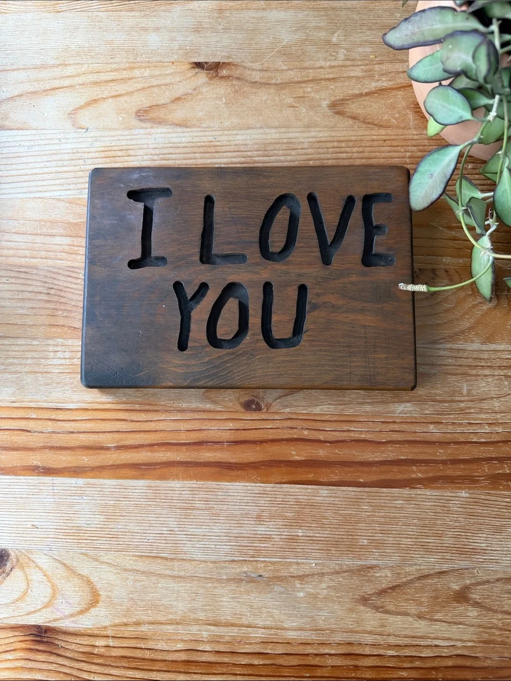 Vintage Wooden 'I Love You' Sign